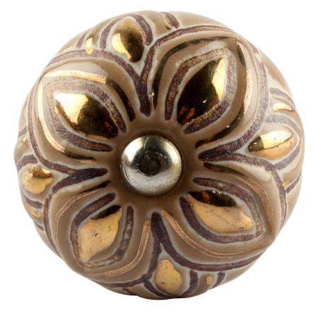 Golden Flower Ceramic Floral Wine Stopper